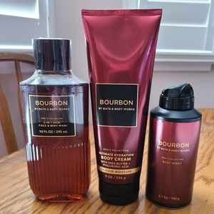 🛍BOGO 50% OFF🥃🧴🛁 NWT‼️ Bath & Body Works Men's "Bourbon" 3-piece Collection